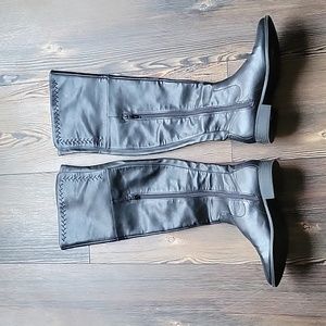Free people over the knee black leather boot